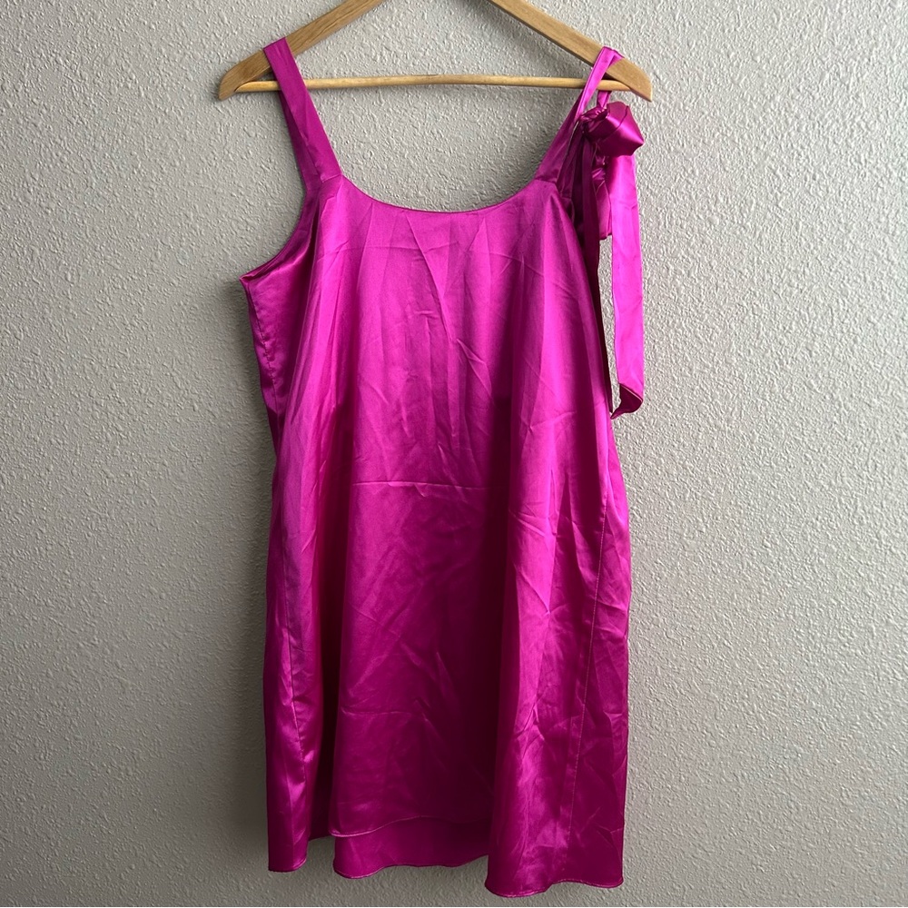 Paris Hilton Y2K Vintage hot pink satin slip dress L - Picture 2 of 7